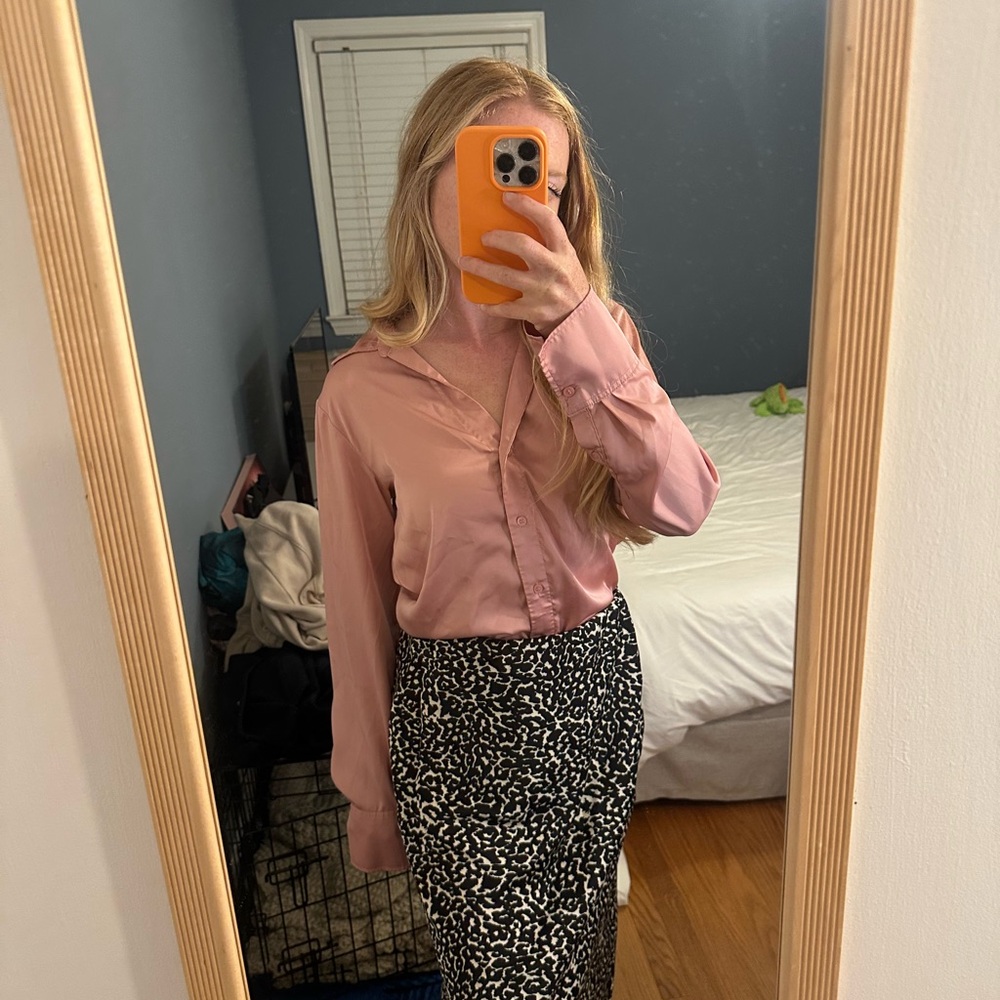 H&M Blush Pink Satin Top